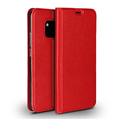 Funda de Cuero Cartera con Soporte Carcasa L02 para Huawei Mate 20 Pro Rojo
