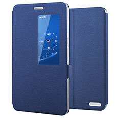Funda de Cuero Cartera con Soporte Carcasa L02 para Huawei MediaPad X2 Azul