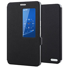 Funda de Cuero Cartera con Soporte Carcasa L02 para Huawei MediaPad X2 Negro