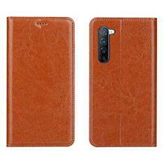 Funda de Cuero Cartera con Soporte Carcasa L02 para Oppo Find X2 Lite Naranja