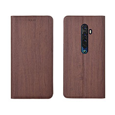 Funda de Cuero Cartera con Soporte Carcasa L02 para Oppo Reno2 Marron