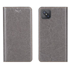 Funda de Cuero Cartera con Soporte Carcasa L02 para Oppo Reno4 Z 5G Gris