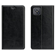 Funda de Cuero Cartera con Soporte Carcasa L02 para Oppo Reno4 Z 5G Negro