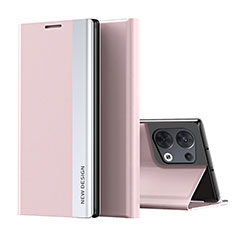 Funda de Cuero Cartera con Soporte Carcasa L02 para Oppo Reno9 5G Rosa