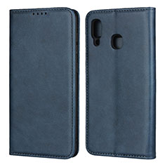 Funda de Cuero Cartera con Soporte Carcasa L02 para Samsung Galaxy A30 Azul