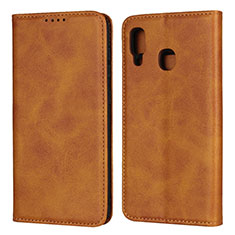 Funda de Cuero Cartera con Soporte Carcasa L02 para Samsung Galaxy A30 Naranja