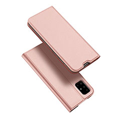 Funda de Cuero Cartera con Soporte Carcasa L02 para Samsung Galaxy A51 5G Oro Rosa