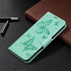 Funda de Cuero Cartera con Soporte Carcasa L02 para Samsung Galaxy F12 Menta Verde