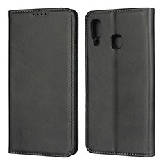 Funda de Cuero Cartera con Soporte Carcasa L02 para Samsung Galaxy M10S Negro