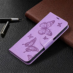 Funda de Cuero Cartera con Soporte Carcasa L02 para Samsung Galaxy M12 Purpura Claro