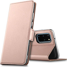 Funda de Cuero Cartera con Soporte Carcasa L02 para Samsung Galaxy S20 Plus 5G Oro Rosa