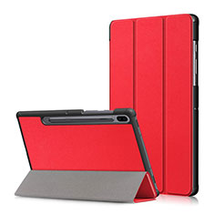 Funda de Cuero Cartera con Soporte Carcasa L02 para Samsung Galaxy Tab S6 10.5 SM-T860 Rojo