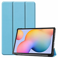 Funda de Cuero Cartera con Soporte Carcasa L02 para Samsung Galaxy Tab S6 Lite 10.4 SM-P610 Azul Cielo