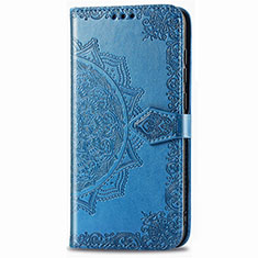 Funda de Cuero Cartera con Soporte Carcasa L02 para Samsung Galaxy XCover Pro Azul