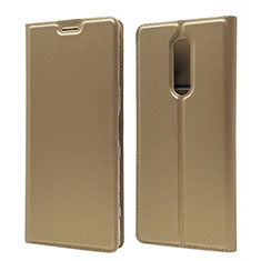 Funda de Cuero Cartera con Soporte Carcasa L02 para Sony Xperia 1 Oro