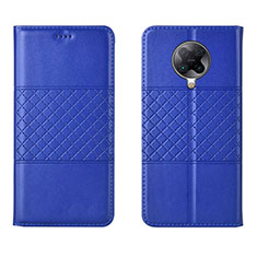 Funda de Cuero Cartera con Soporte Carcasa L02 para Xiaomi Poco F2 Pro Azul