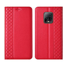 Funda de Cuero Cartera con Soporte Carcasa L02 para Xiaomi Redmi 10X 5G Rojo