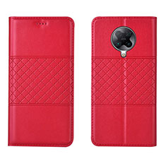 Funda de Cuero Cartera con Soporte Carcasa L02 para Xiaomi Redmi K30 Pro Zoom Rojo