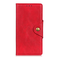 Funda de Cuero Cartera con Soporte Carcasa L02 para Xiaomi Redmi Note 9 Pro Max Rojo
