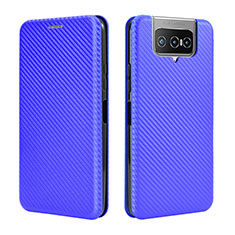 Funda de Cuero Cartera con Soporte Carcasa L02Z para Asus Zenfone 7 ZS670KS Azul