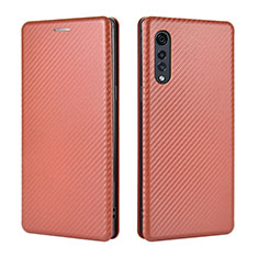 Funda de Cuero Cartera con Soporte Carcasa L02Z para LG Velvet 4G Marron