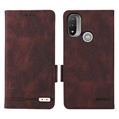 Funda de Cuero Cartera con Soporte Carcasa L02Z para Motorola Moto E30 Marron