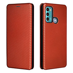 Funda de Cuero Cartera con Soporte Carcasa L02Z para Motorola Moto G60 Marron