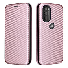 Funda de Cuero Cartera con Soporte Carcasa L02Z para Motorola Moto G71 5G Oro Rosa