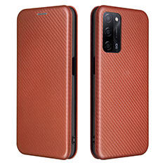 Funda de Cuero Cartera con Soporte Carcasa L02Z para Oppo A55 5G Marron