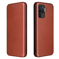 Funda de Cuero Cartera con Soporte Carcasa L02Z para Oppo A94 4G Marron