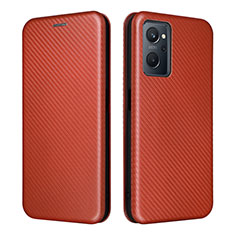 Funda de Cuero Cartera con Soporte Carcasa L02Z para Oppo A96 4G Marron