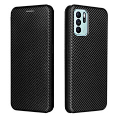 Funda de Cuero Cartera con Soporte Carcasa L02Z para Oppo Reno6 Z 5G Negro