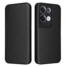 Funda de Cuero Cartera con Soporte Carcasa L02Z para Oppo Reno9 Pro+ Plus 5G Negro