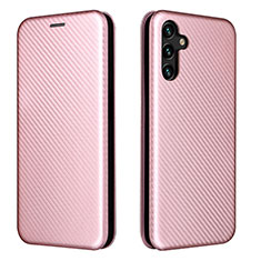 Funda de Cuero Cartera con Soporte Carcasa L02Z para Samsung Galaxy A04s Oro Rosa