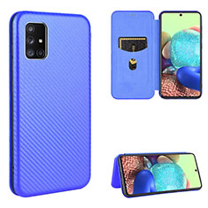 Funda de Cuero Cartera con Soporte Carcasa L02Z para Samsung Galaxy A51 4G Azul