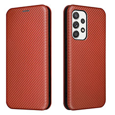 Funda de Cuero Cartera con Soporte Carcasa L02Z para Samsung Galaxy A53 5G Marron