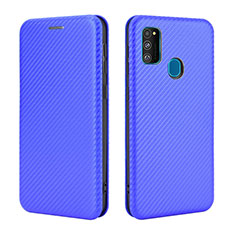 Funda de Cuero Cartera con Soporte Carcasa L02Z para Samsung Galaxy M21 Azul