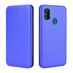 Funda de Cuero Cartera con Soporte Carcasa L02Z para Samsung Galaxy M30s Azul