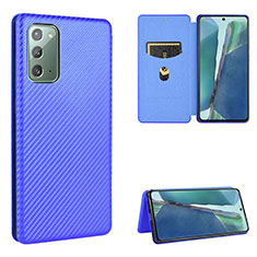 Funda de Cuero Cartera con Soporte Carcasa L02Z para Samsung Galaxy Note 20 5G Azul