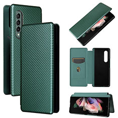 Funda de Cuero Cartera con Soporte Carcasa L02Z para Samsung Galaxy Z Fold3 5G Verde