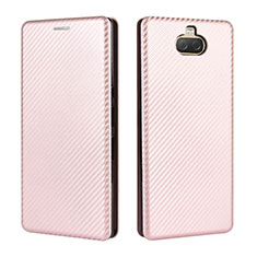 Funda de Cuero Cartera con Soporte Carcasa L02Z para Sony Xperia 10 Oro Rosa