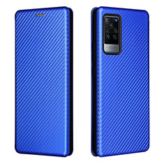 Funda de Cuero Cartera con Soporte Carcasa L02Z para Vivo X60 Pro 5G Azul