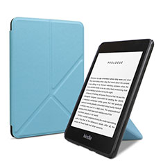 Funda de Cuero Cartera con Soporte Carcasa L03 para Amazon Kindle 6 inch Azul Cielo