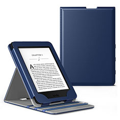 Funda de Cuero Cartera con Soporte Carcasa L03 para Amazon Kindle Paperwhite 6 inch Azul