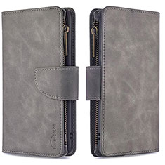 Funda de Cuero Cartera con Soporte Carcasa L03 para Apple iPhone 14 Pro Gris Oscuro