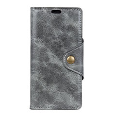 Funda de Cuero Cartera con Soporte Carcasa L03 para Doogee X60L Gris