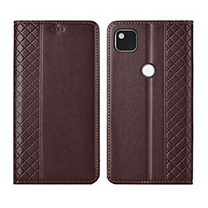 Funda de Cuero Cartera con Soporte Carcasa L03 para Google Pixel 4a Marron