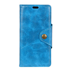 Funda de Cuero Cartera con Soporte Carcasa L03 para HTC Desire 12S Azul