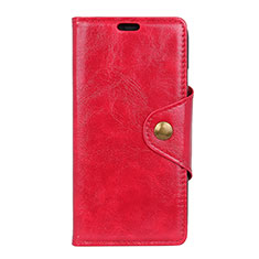 Funda de Cuero Cartera con Soporte Carcasa L03 para HTC Desire 12S Rojo