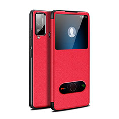 Funda de Cuero Cartera con Soporte Carcasa L03 para Huawei Honor Play4T Rojo